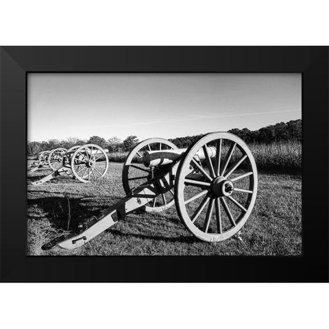 Cannons at Shiloh National Military Park Tennessee Black Modern Wood Framed Art Print by Tennessee Picture Archive
