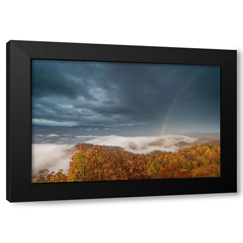Foothills Parkway Tennessee During Autumn III Black Modern Wood Framed Art Print with Double Matting by Tennessee Picture Archive