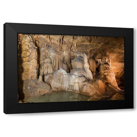 Formations in the Cave Without a Name-located near Boerne in Kendall County-Texas Black Modern Wood Framed Art Print by Texas Picture Archive