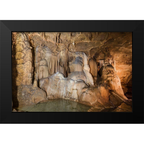 Formations in the Cave Without a Name-located near Boerne in Kendall County-Texas Black Modern Wood Framed Art Print by Texas Picture Archive