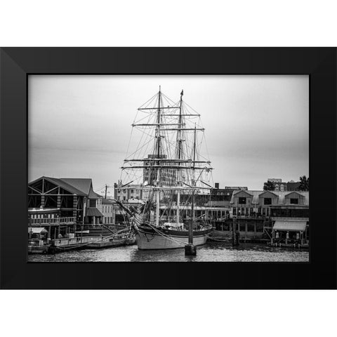 Galveston Texas Black Modern Wood Framed Art Print by Texas Picture Archive