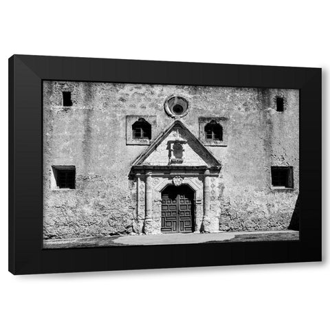 Mission Espada-San Antonio-Texas Black Modern Wood Framed Art Print with Double Matting by Texas Picture Archive