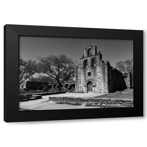 Mission Espada-San Antonio-Texas Black Modern Wood Framed Art Print by Texas Picture Archive