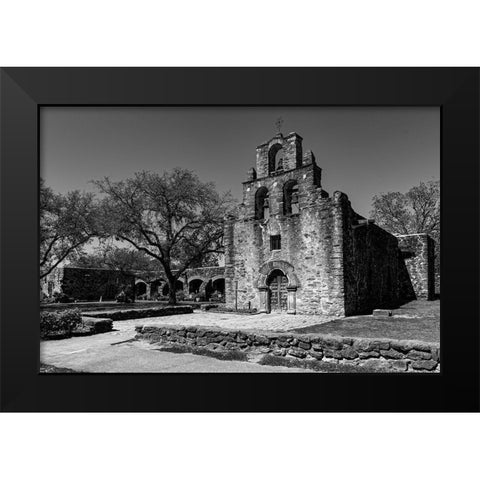 Mission Espada-San Antonio-Texas Black Modern Wood Framed Art Print by Texas Picture Archive