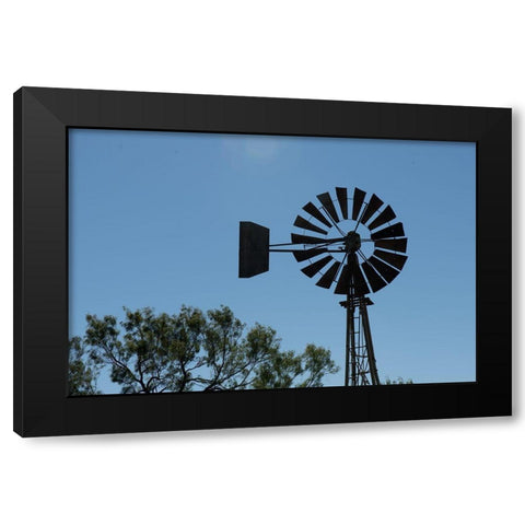 Old Windmill near Batesville-Texas Black Modern Wood Framed Art Print by Cheung, Lance