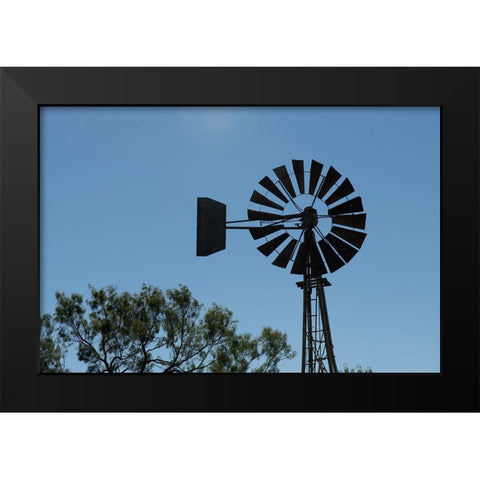 Old Windmill near Batesville-Texas Black Modern Wood Framed Art Print by Cheung, Lance