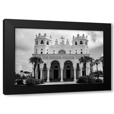 St. Mary Cathedral Basilica Galveston-Texas Black Modern Wood Framed Art Print with Double Matting by Texas Picture Archive