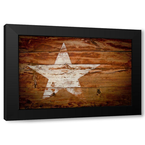 Texas White Star Black Modern Wood Framed Art Print with Double Matting by Texas Picture Archive