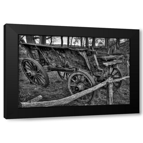 Antique Cart Black Modern Wood Framed Art Print with Double Matting by Vintage Photo Archive