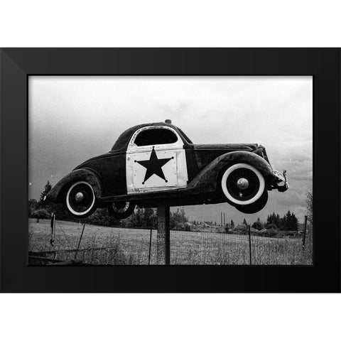 Retired Sheriff Black Modern Wood Framed Art Print by Vintage Photo Archive