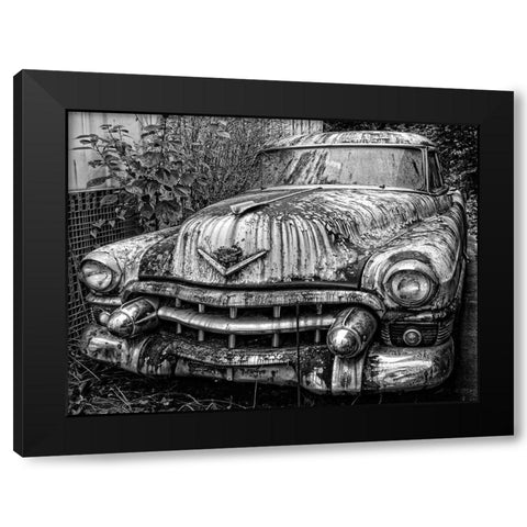 Rusty Classic Car Black Modern Wood Framed Art Print with Double Matting by Vintage Photo Archive