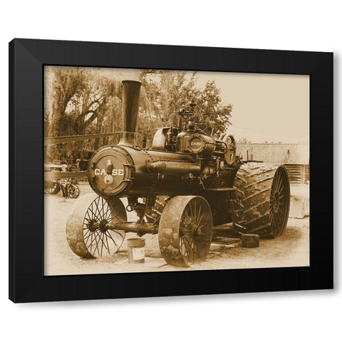 Steam Engine in Sepia Black Modern Wood Framed Art Print with Double Matting by Vintage Photo Archive