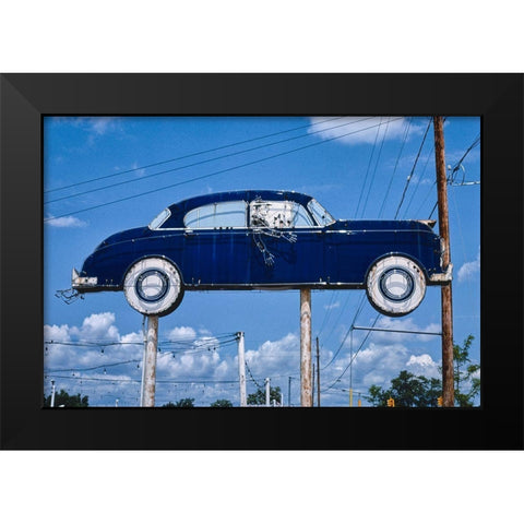 Used Cars Sign Black Modern Wood Framed Art Print by Margolies, John