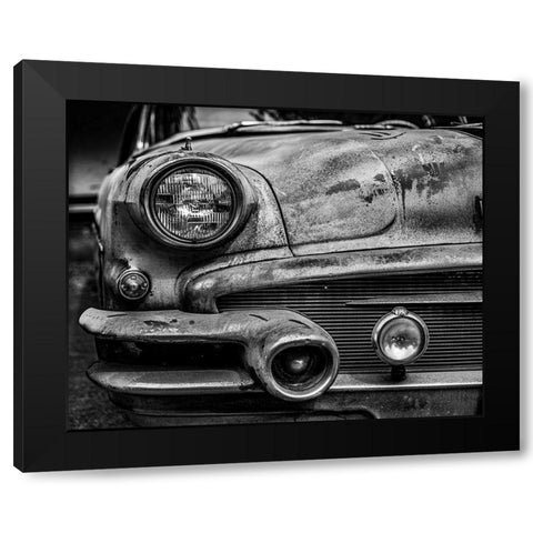 Vintage Car Closeup Black Modern Wood Framed Art Print by Vintage Photo Archive