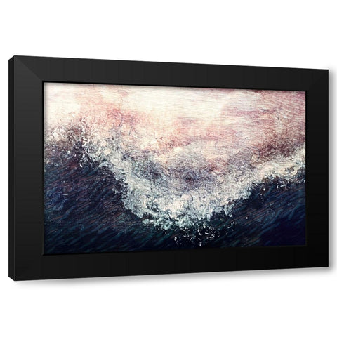 Breaking Wave Black Modern Wood Framed Art Print by Alpenglow Workshop