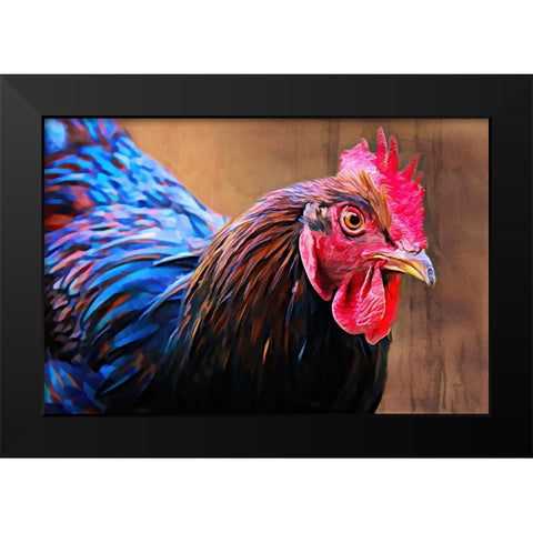 Australorp Chicken Black Modern Wood Framed Art Print by Alpenglow Workshop