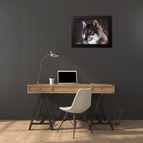 Midnight Watcher Black Modern Wood Framed Art Print by Alpenglow Workshop
