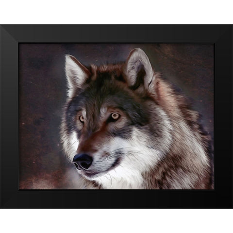 Midnight Watcher Black Modern Wood Framed Art Print by Alpenglow Workshop