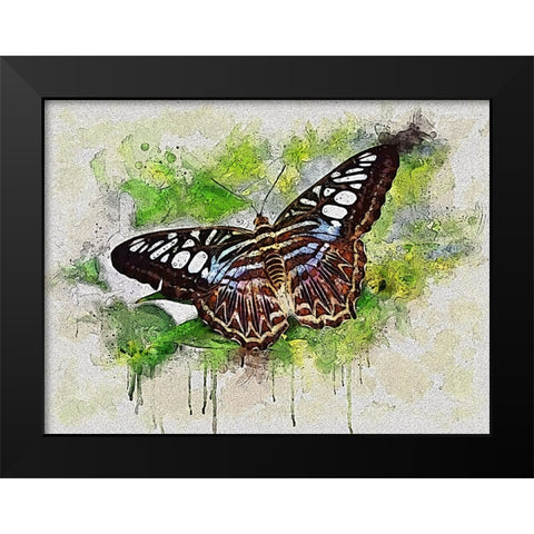 Outstretched Wings Black Modern Wood Framed Art Print by Alpenglow Workshop