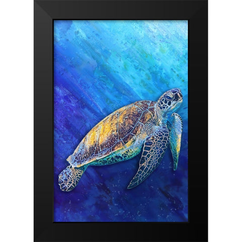 Sea Turtle Black Modern Wood Framed Art Print by Alpenglow Workshop