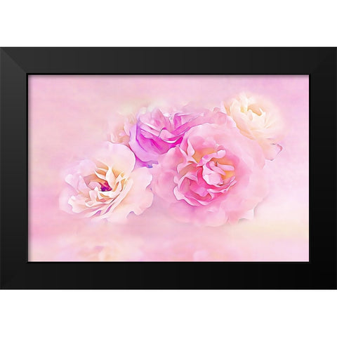 Pink Roses in the Clouds Black Modern Wood Framed Art Print by Alpenglow Workshop