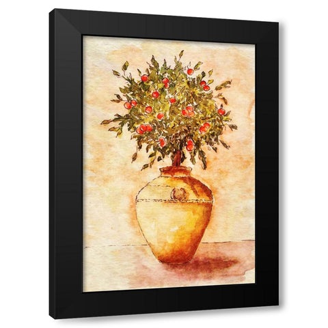 Potted Fruit Tree Black Modern Wood Framed Art Print with Double Matting by Alpenglow Workshop