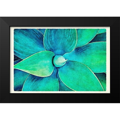 Viridian Starburst Black Modern Wood Framed Art Print by Alpenglow Workshop