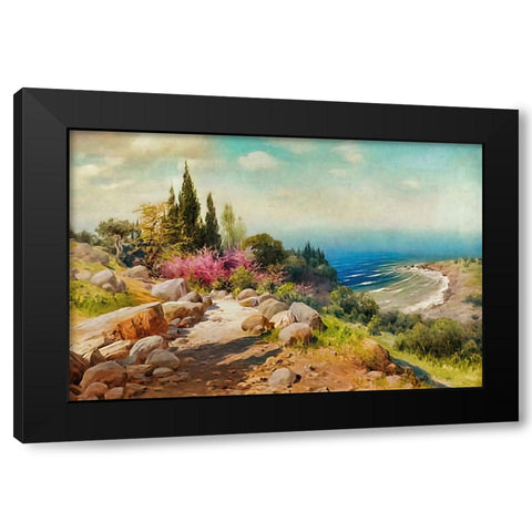 A Walk to the Seashore Black Modern Wood Framed Art Print with Double Matting by Alpenglow Workshop