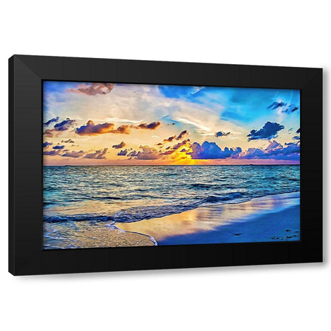 Azure Sunset Black Modern Wood Framed Art Print with Double Matting by Alpenglow Workshop