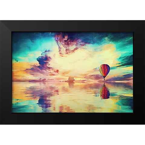 Floating Away Black Modern Wood Framed Art Print by Alpenglow Workshop