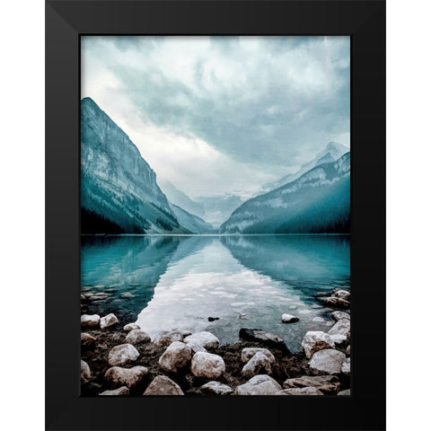 Glacial Lake  Black Modern Wood Framed Art Print by Alpenglow Workshop