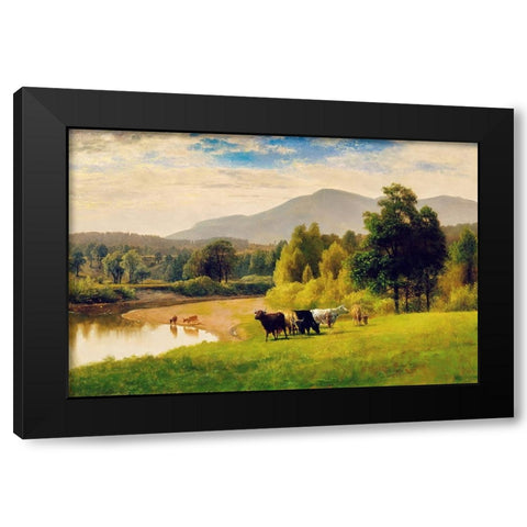 Pasture Lands Black Modern Wood Framed Art Print by Alpenglow Workshop