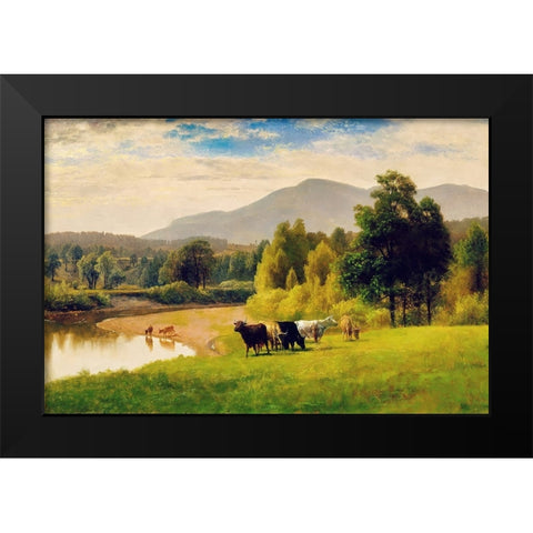 Pasture Lands Black Modern Wood Framed Art Print by Alpenglow Workshop