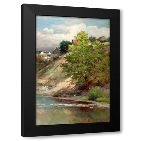 Riverbank Black Modern Wood Framed Art Print by Alpenglow Workshop