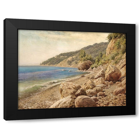 Sandstone Beach Black Modern Wood Framed Art Print with Double Matting by Alpenglow Workshop
