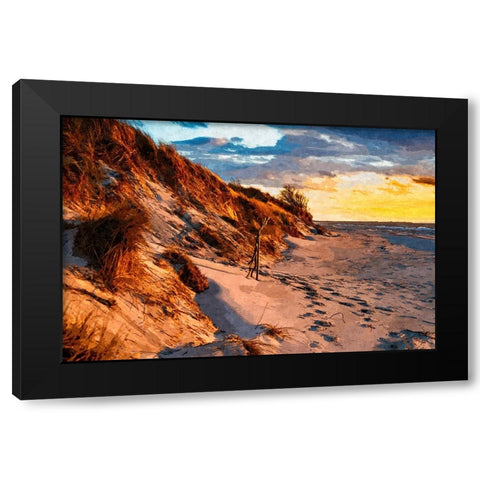 Sunset on the Dunes Black Modern Wood Framed Art Print with Double Matting by Alpenglow Workshop