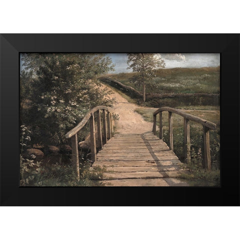 Wooden Bridge Black Modern Wood Framed Art Print by Alpenglow Workshop