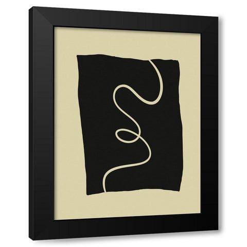 Beige Lines II Black Modern Wood Framed Art Print with Double Matting by Alpenglow Workshop