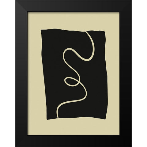 Beige Lines II Black Modern Wood Framed Art Print by Alpenglow Workshop
