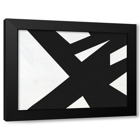 Black White Slash Black Modern Wood Framed Art Print with Double Matting by Alpenglow Workshop