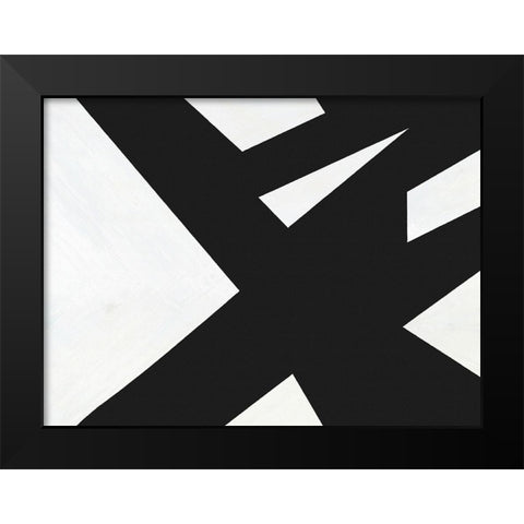 Black White Slash Black Modern Wood Framed Art Print by Alpenglow Workshop