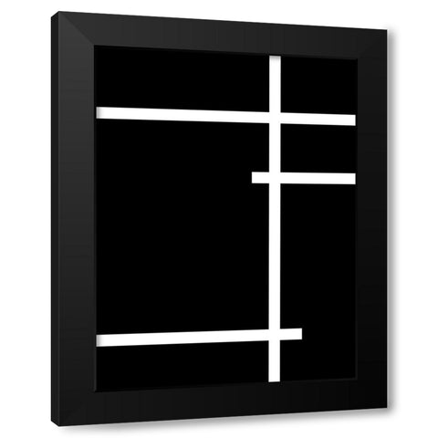 Criss Cross Reverse Black Modern Wood Framed Art Print by Alpenglow Workshop