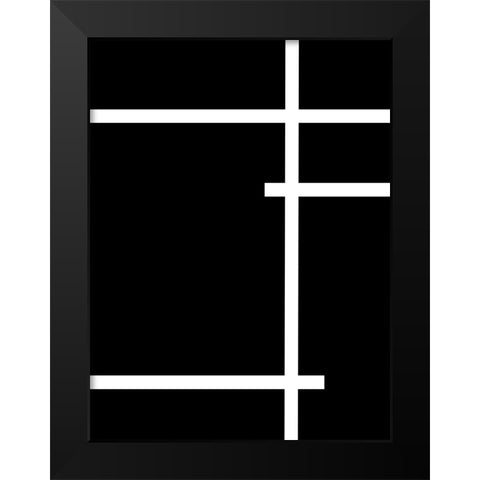 Criss Cross Reverse Black Modern Wood Framed Art Print by Alpenglow Workshop