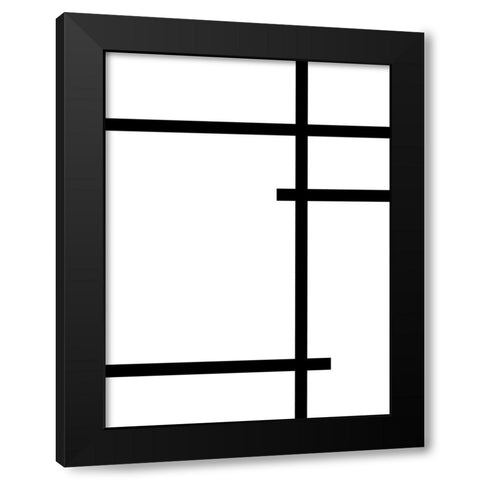 Criss Cross Black Modern Wood Framed Art Print by Alpenglow Workshop