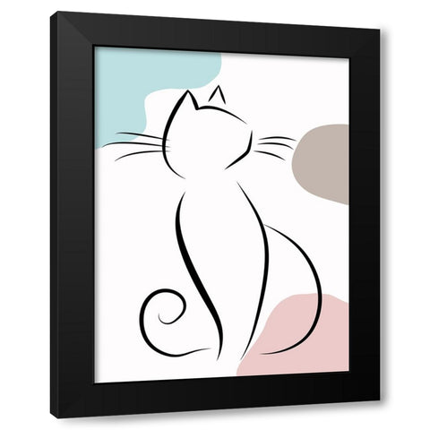 Elegant Cat II Black Modern Wood Framed Art Print by Alpenglow Workshop