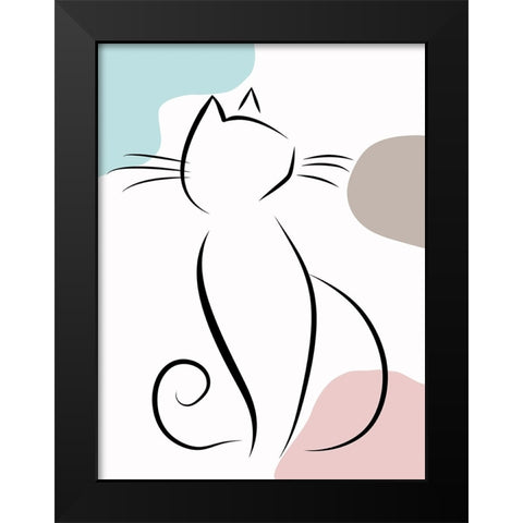Elegant Cat II Black Modern Wood Framed Art Print by Alpenglow Workshop