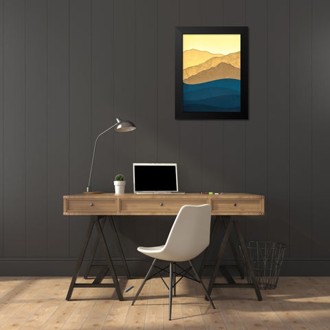 Golden Hills and Shadowed Forests I Black Modern Wood Framed Art Print by Alpenglow Workshop