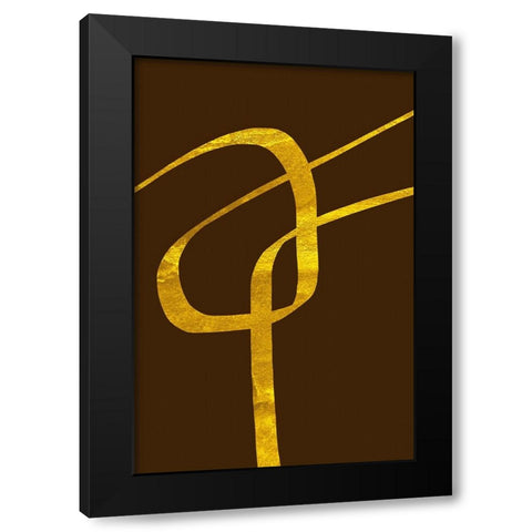 Golden Knot Black Modern Wood Framed Art Print by Alpenglow Workshop