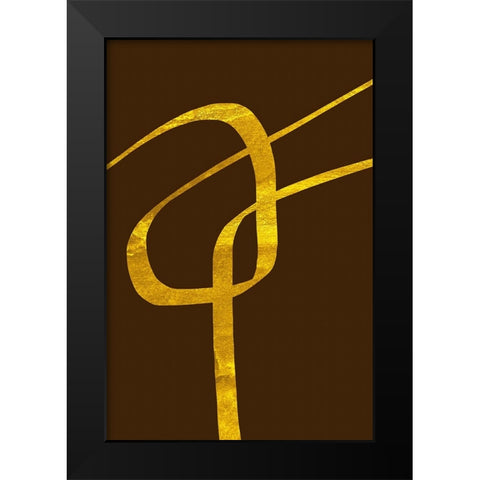 Golden Knot Black Modern Wood Framed Art Print by Alpenglow Workshop