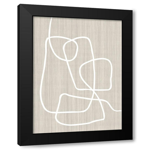 Linen and Lines I Black Modern Wood Framed Art Print with Double Matting by Alpenglow Workshop